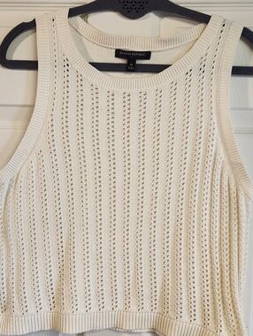 Banana Republic Cream Openwork Knit Tank